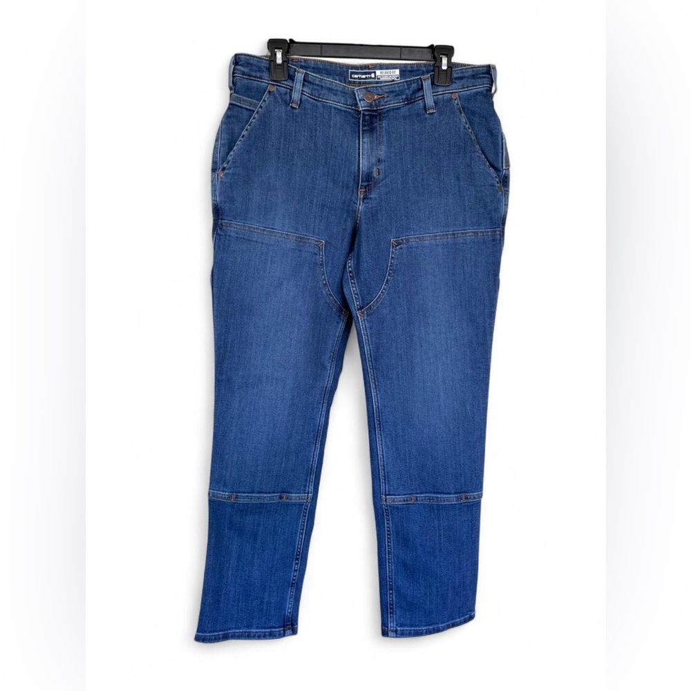 Carhartt Rugged Flex Relaxed Fit Double Front Jean Womens Sz 12S 105110-H97 NWT - Picture 2 of 15